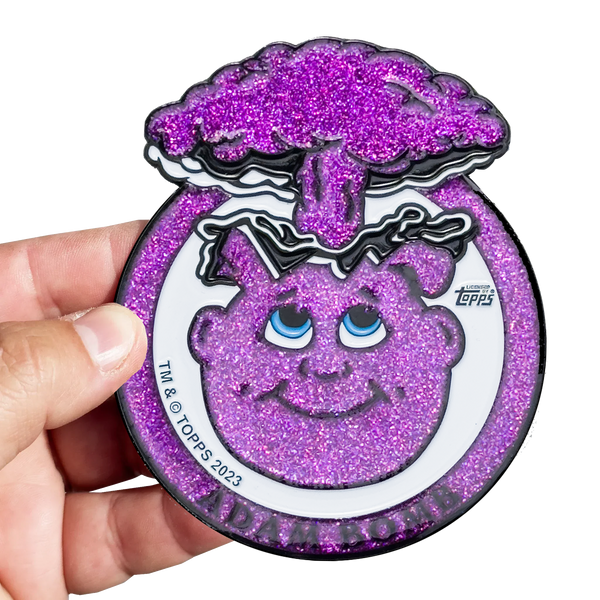 Purple Glitter **HUGE** 4 inch Adam Bomb Challenge Coin limited to 15 pieces with individual serial number