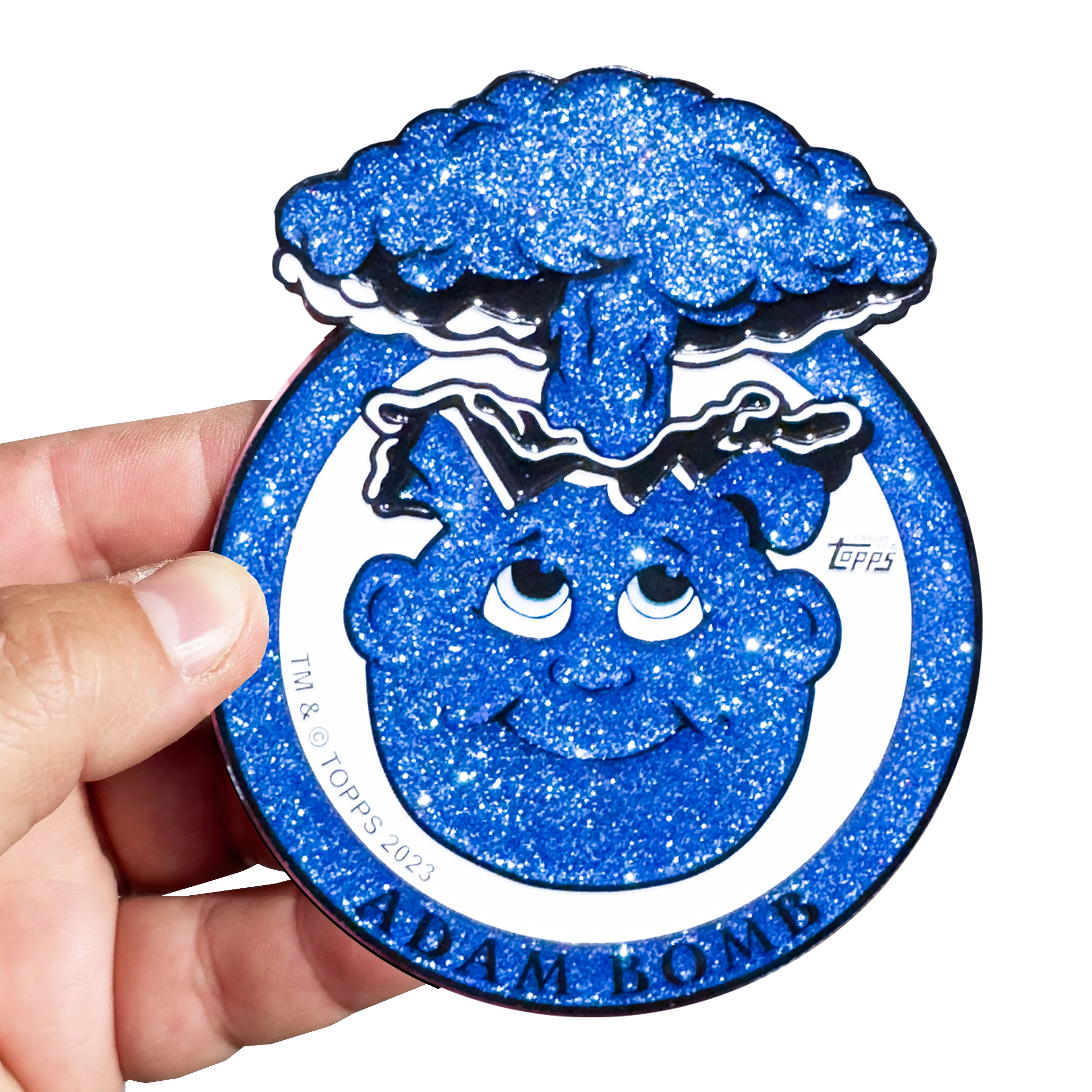 Sky Blue Glitter **HUGE** 4 inch Adam Bomb Challenge Coin limited to 15 pieces with individual serial number