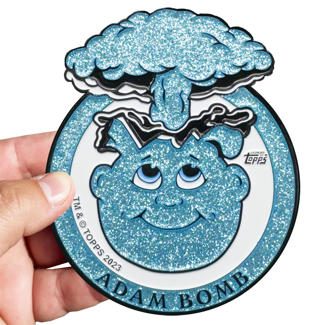 Powder Blue Glitter **HUGE** 4 inch Adam Bomb Challenge Coin limited to 15 pieces with individual serial number