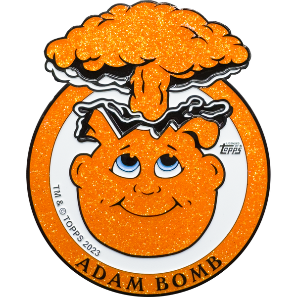 Bright Orange Glitter **HUGE** 4 inch Adam Bomb Challenge Coin limited to 15 pieces with individual serial number