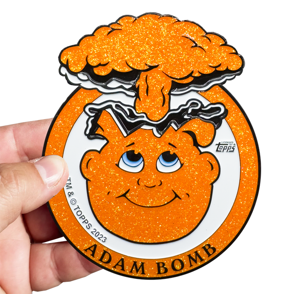 Bright Orange Glitter **HUGE** 4 inch Adam Bomb Challenge Coin limited to 15 pieces with individual serial number