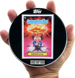 GPK-CC-002 Large 4.75 inch GPK Adam Bomb Officially Licensed Topps Garbage Pail Kids Challenge Coin with inset card