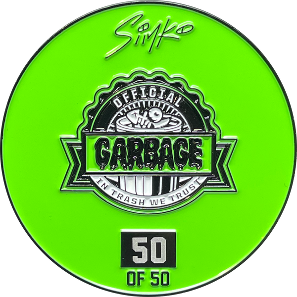 KOOL Green SIMKO Adam Bomb TOPPS Officially Licensed Adam Bomb GPK Nation Challenge Coin Garbage Pail Kids